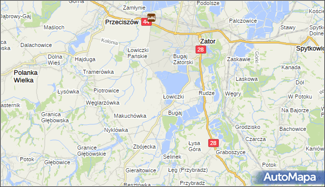 mapa Łowiczki, Łowiczki na mapie Targeo