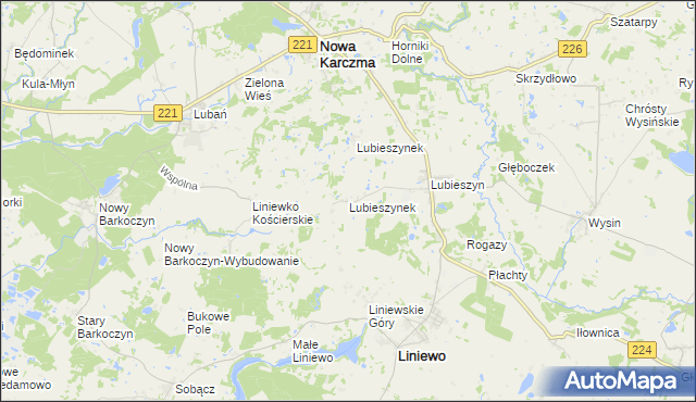 mapa Lubieszynek gmina Liniewo, Lubieszynek gmina Liniewo na mapie Targeo