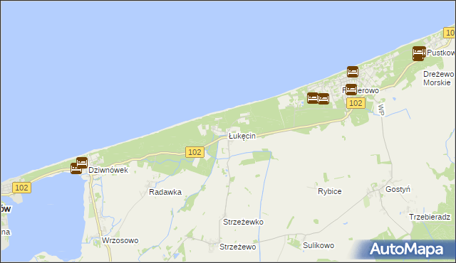 mapa Łukęcin, Łukęcin na mapie Targeo
