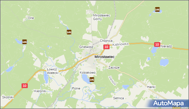 mapa Mirosławiec, Mirosławiec na mapie Targeo