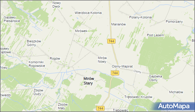 mapa Mirów Nowy, Mirów Nowy na mapie Targeo