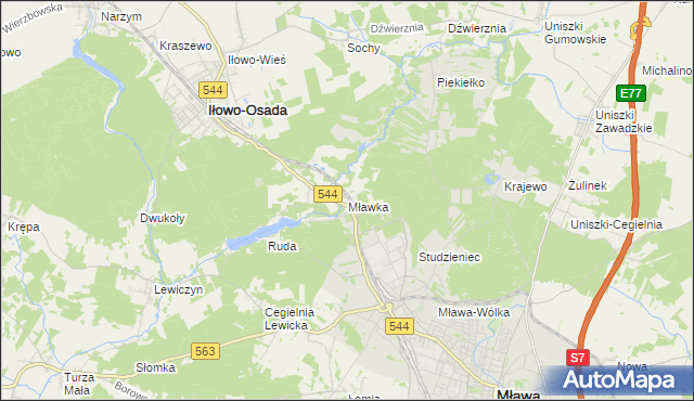 mapa Mławka, Mławka na mapie Targeo