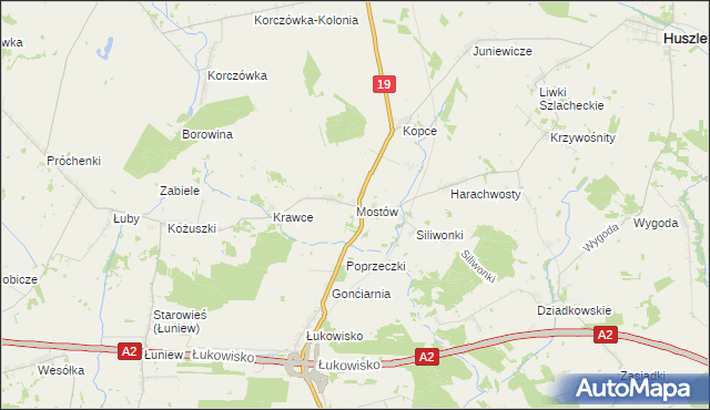 mapa Mostów, Mostów na mapie Targeo
