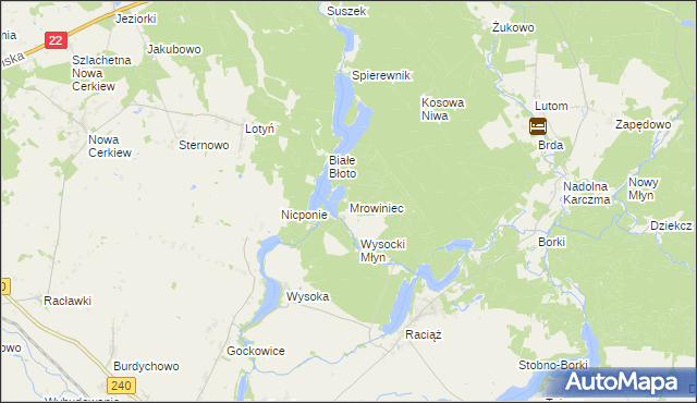 mapa Mrowiniec, Mrowiniec na mapie Targeo