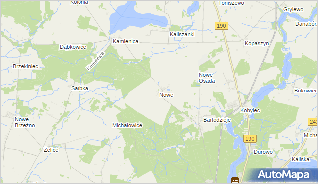 mapa Nowe gmina Wągrowiec, Nowe gmina Wągrowiec na mapie Targeo
