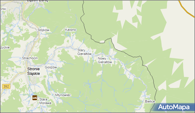 mapa Nowy Gierałtów, Nowy Gierałtów na mapie Targeo