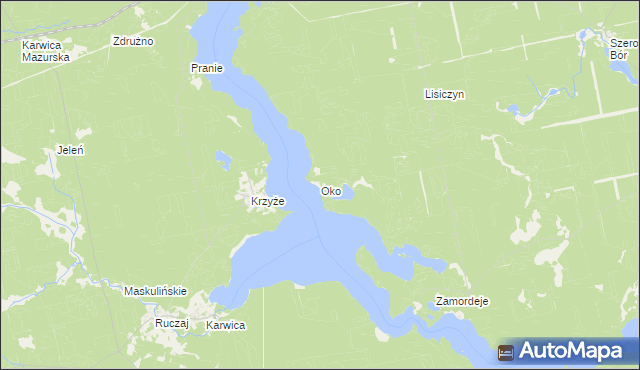 mapa Oko, Oko na mapie Targeo