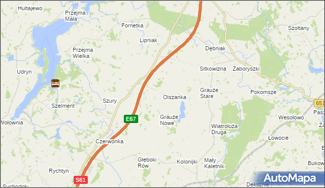 mapa Olszanka gmina Szypliszki, Olszanka gmina Szypliszki na mapie Targeo