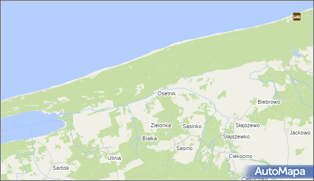 mapa Osetnik gmina Choczewo, Osetnik gmina Choczewo na mapie Targeo
