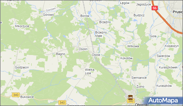 mapa Osola, Osola na mapie Targeo