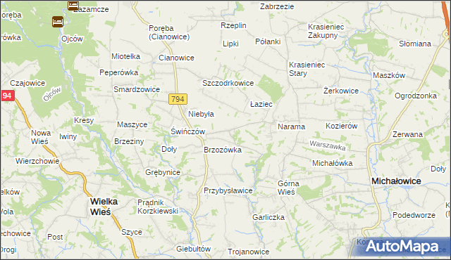 mapa Owczary gmina Zielonki, Owczary gmina Zielonki na mapie Targeo