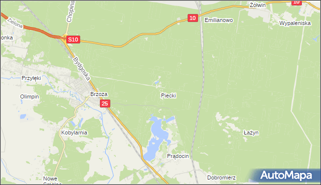 mapa Piecki gmina Nowa Wieś Wielka, Piecki gmina Nowa Wieś Wielka na mapie Targeo