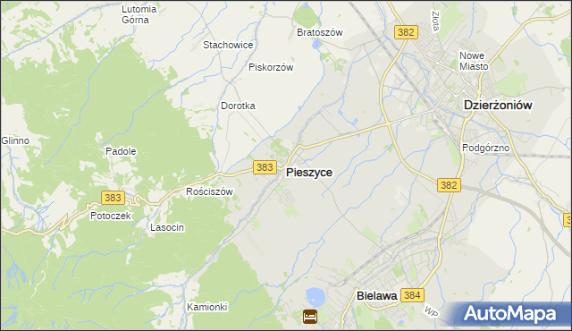 mapa Pieszyce, Pieszyce na mapie Targeo