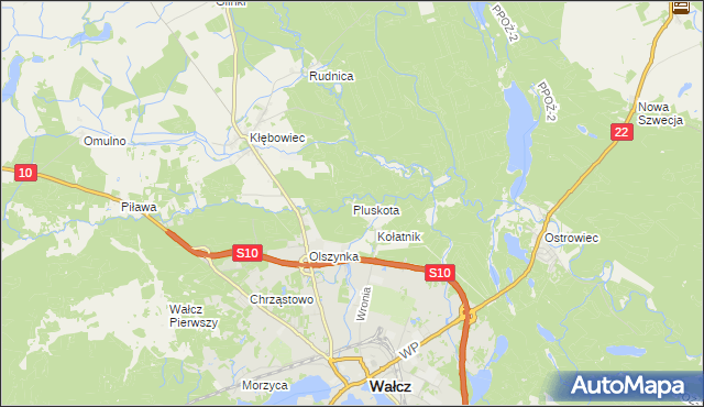 mapa Pluskota, Pluskota na mapie Targeo