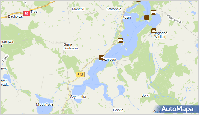 mapa Prażmowo, Prażmowo na mapie Targeo