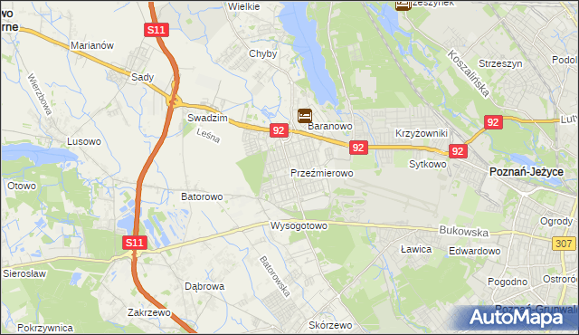mapa Przeźmierowo, Przeźmierowo na mapie Targeo