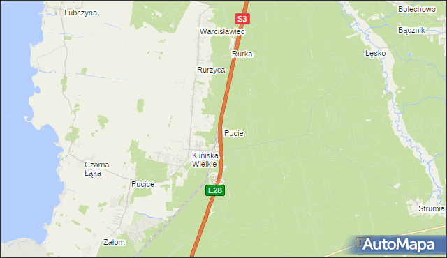 mapa Pucie, Pucie na mapie Targeo