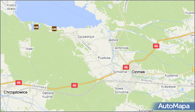 mapa Pustków gmina Ozimek, Pustków gmina Ozimek na mapie Targeo