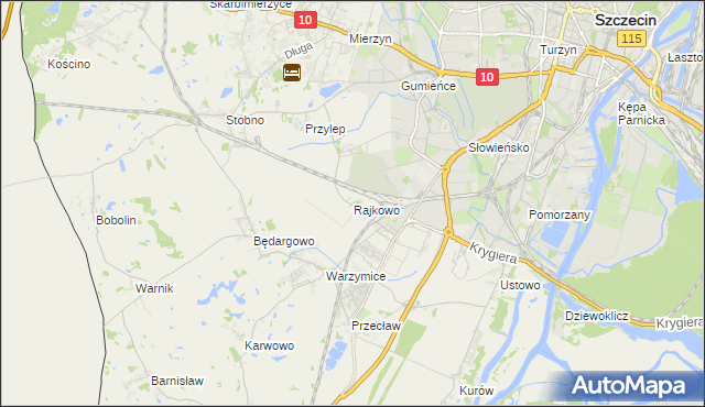 mapa Rajkowo, Rajkowo na mapie Targeo