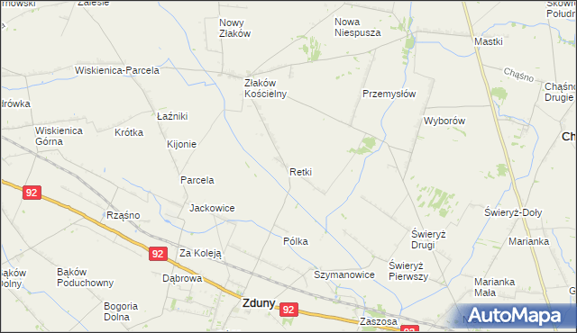 mapa Retki, Retki na mapie Targeo
