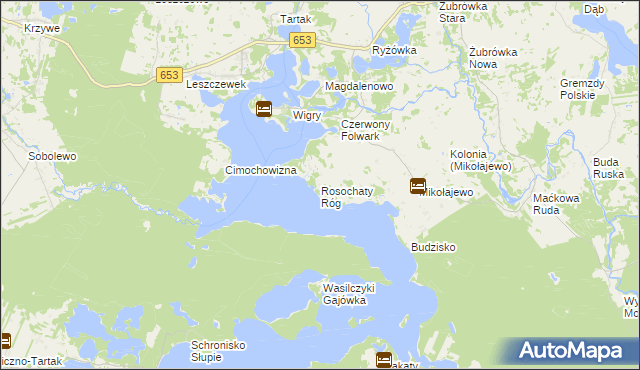 mapa Rosochaty Róg, Rosochaty Róg na mapie Targeo