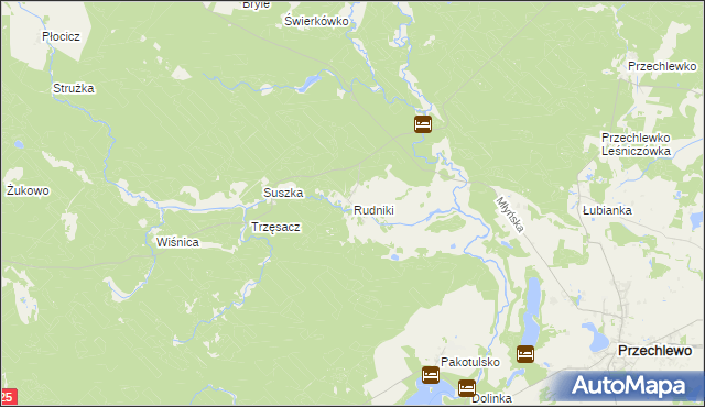 mapa Rudniki gmina Przechlewo, Rudniki gmina Przechlewo na mapie Targeo