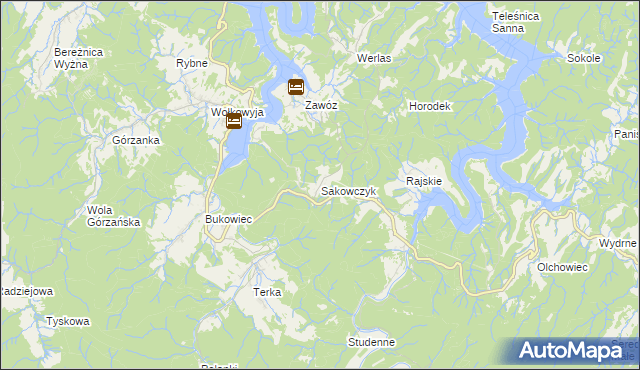 mapa Sakowczyk, Sakowczyk na mapie Targeo