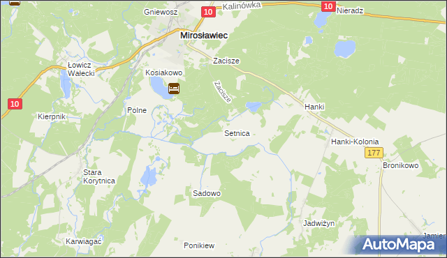 mapa Setnica, Setnica na mapie Targeo