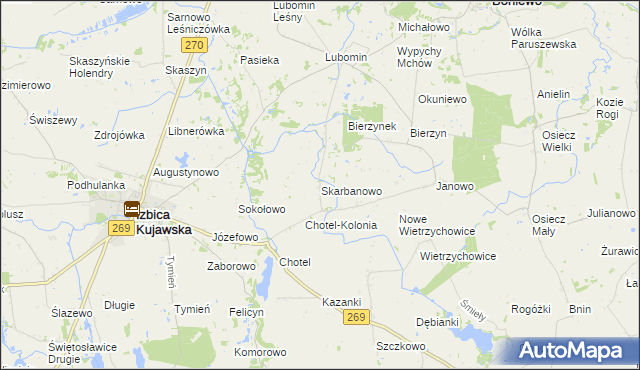 mapa Skarbanowo, Skarbanowo na mapie Targeo