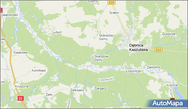 mapa Skarszów Dolny, Skarszów Dolny na mapie Targeo