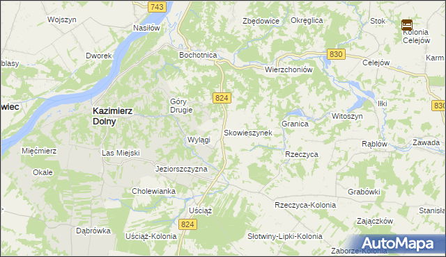 mapa Skowieszynek, Skowieszynek na mapie Targeo