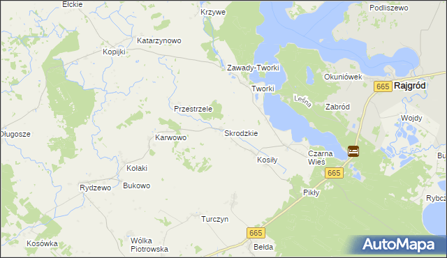 mapa Skrodzkie, Skrodzkie na mapie Targeo