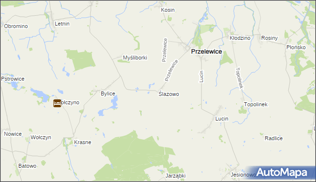 mapa Ślazowo, Ślazowo na mapie Targeo