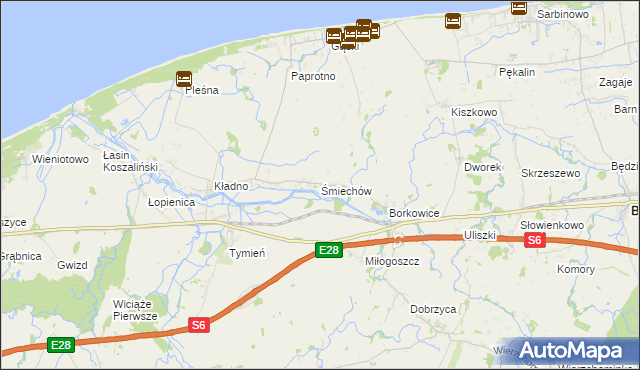 mapa Śmiechów, Śmiechów na mapie Targeo