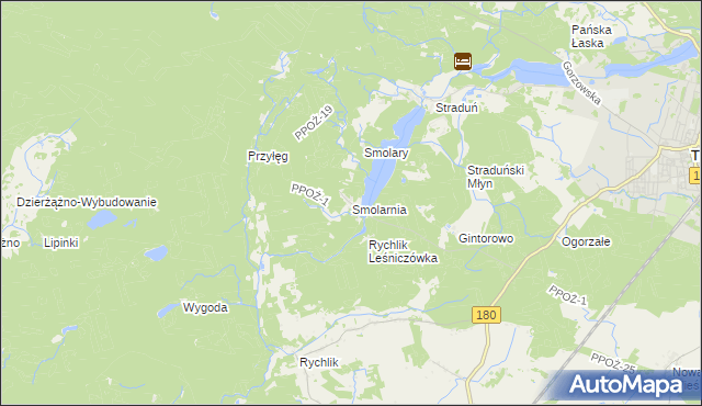mapa Smolarnia gmina Trzcianka, Smolarnia gmina Trzcianka na mapie Targeo