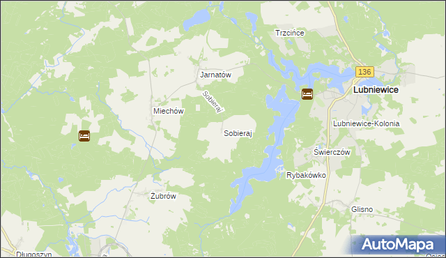 mapa Sobieraj, Sobieraj na mapie Targeo
