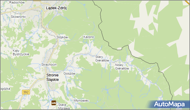 mapa Stary Gierałtów, Stary Gierałtów na mapie Targeo