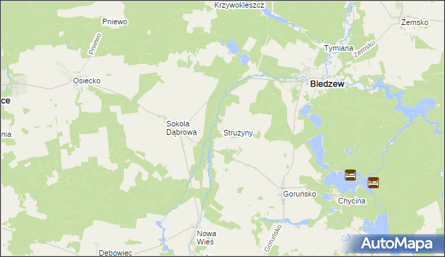 mapa Strużyny, Strużyny na mapie Targeo