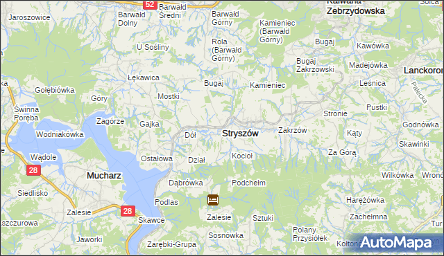 mapa Stryszów, Stryszów na mapie Targeo