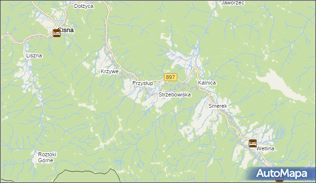 mapa Strzebowiska, Strzebowiska na mapie Targeo