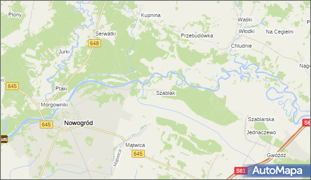 mapa Szablak, Szablak na mapie Targeo