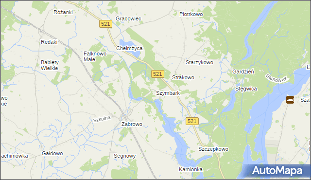 mapa Szymbark gmina Iława, Szymbark gmina Iława na mapie Targeo