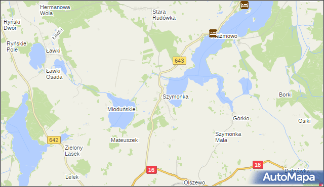 mapa Szymonka, Szymonka na mapie Targeo