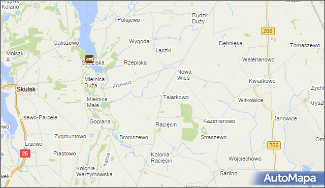 mapa Talarkowo, Talarkowo na mapie Targeo