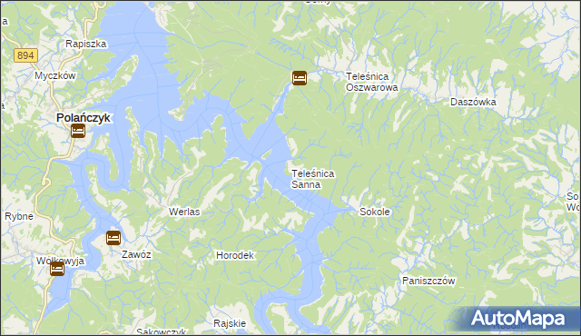 mapa Teleśnica Sanna, Teleśnica Sanna na mapie Targeo