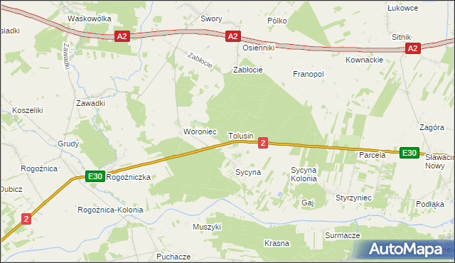 mapa Tolusin, Tolusin na mapie Targeo