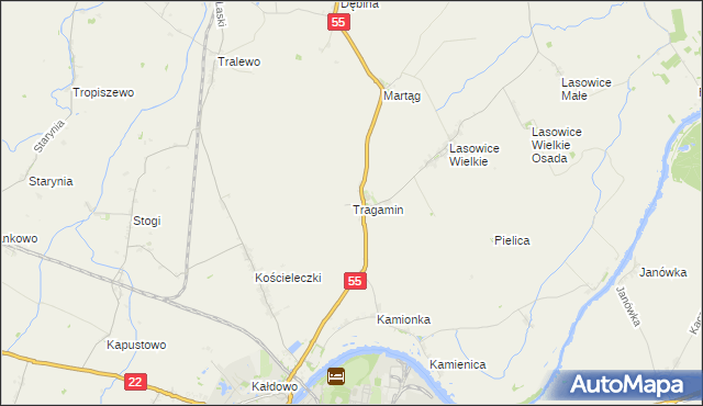 mapa Tragamin, Tragamin na mapie Targeo