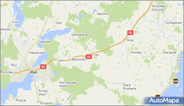 mapa Tros, Tros na mapie Targeo