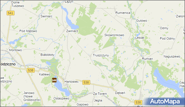 mapa Truszczyny, Truszczyny na mapie Targeo