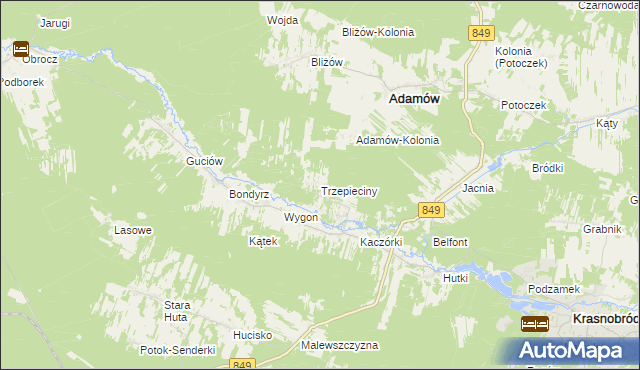 mapa Trzepieciny, Trzepieciny na mapie Targeo